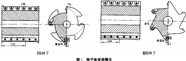破碎機(jī)轉(zhuǎn)子受損情況 破碎機(jī)轉(zhuǎn)子受損情況